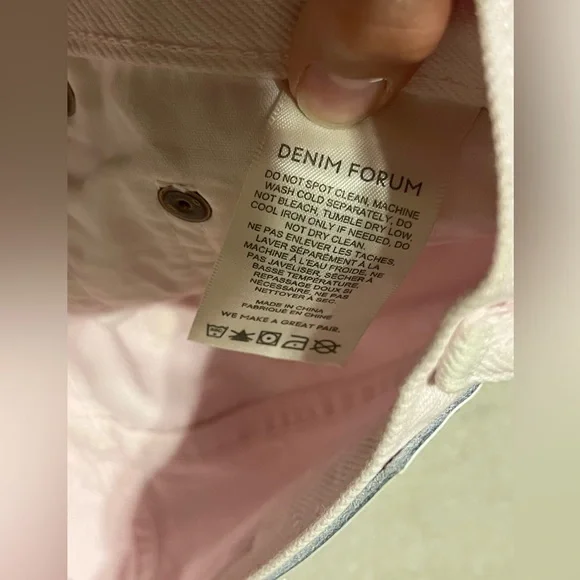 Aritzia x Denim Forum light pink high-waisted wide leg jeans - Picture 5 of 8